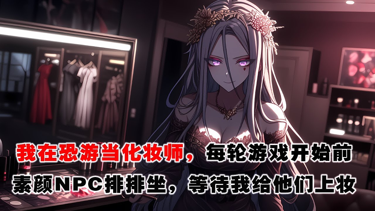 💢《我在恐怖遊戲裏當化妝師》:我在恐怖遊戲裏當化妝師，每輪遊戲開始前，素顏的NPC都會乖巧排排坐，等待我給他們上妝。有我的化妝技術加持，他們在玩家面前的威懾力翻倍，業績暴漲。 #惊悚 #恐怖 #灵异