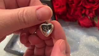 Pictures On Gold Sterling Silver 2-Picture Mom Heart Locket Reveal screenshot 3