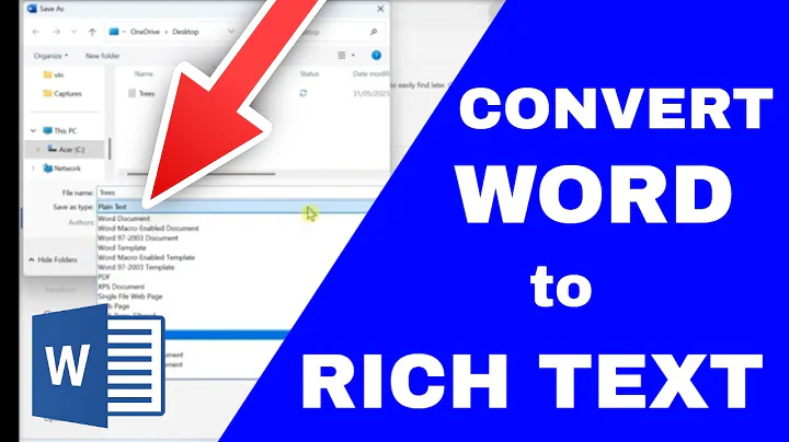 How to Convert a Word Document to Rich Text Format (RTF) | .DOC to .RTF File Conversion