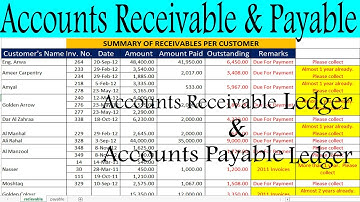 Excel For Accounts Receivable and Accounts Payable Ledger by learning center in Urdu/HIndi
