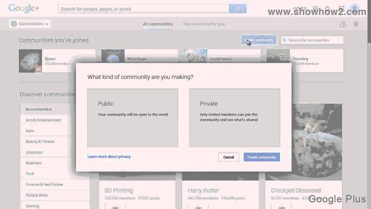 Google+ - How To Create A New Community - YouTube