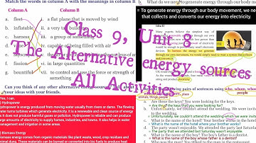 Class 9 Unit 8 Reading II The Alternative energy sources, All Activities+ Relative Pronouns/ Clouses