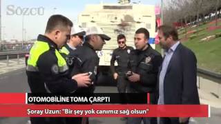 Şoray Uzunun Otomobiline Toma Çarptı Resimi