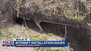 Local internet company responds to damage left behind in subdivision after completing work