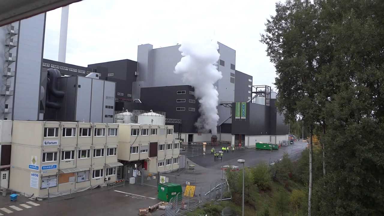 steam blow in Brista 2 (waste incineration plant in Märsta, Sweden)
