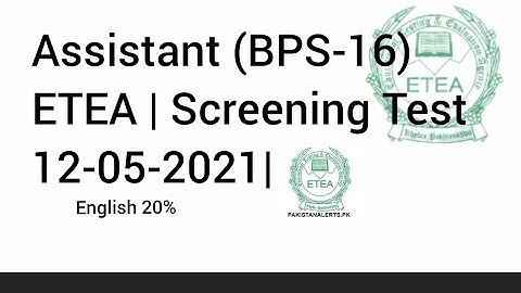 Assistant (BPS-16) |English MCQs | ETEA | Past Papers | Expected MCQs