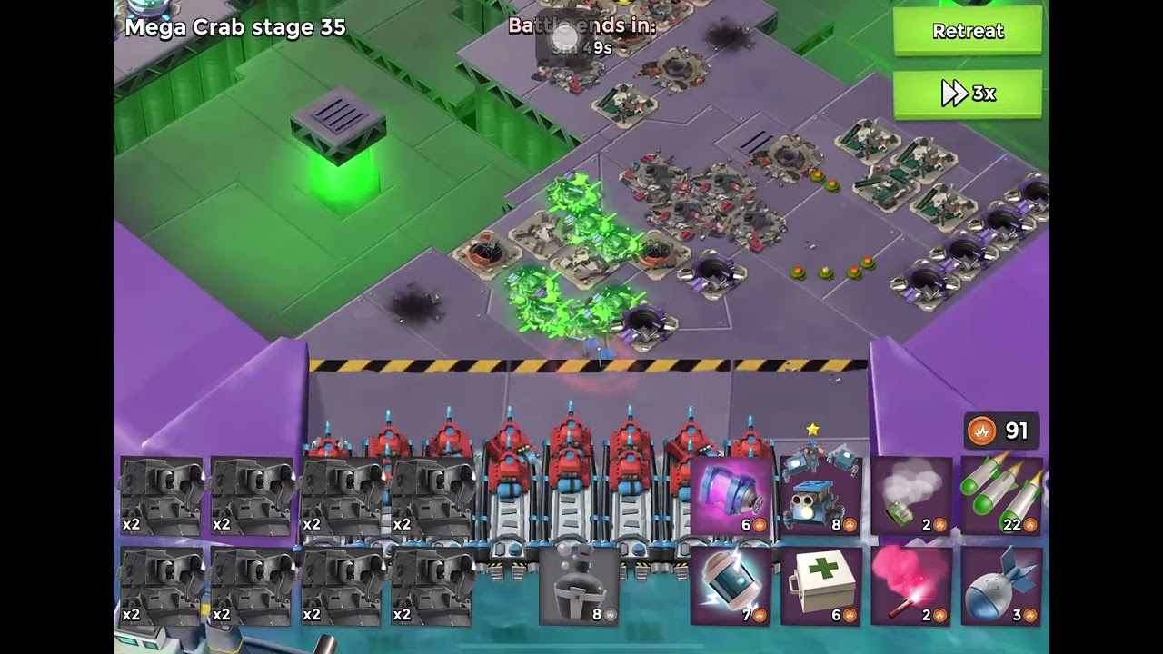 Boom Beach - Mega Crab - Attack 739 (Clear=Free Attack) (Hasty Crab=Speed) (Reverse)