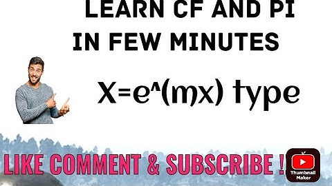 COMPLIMENTARY FUNCTION 2 || PARTICULAR INTEGRAL X=e^(ax) TYPE || ENGINEERING MTHEMATICS
