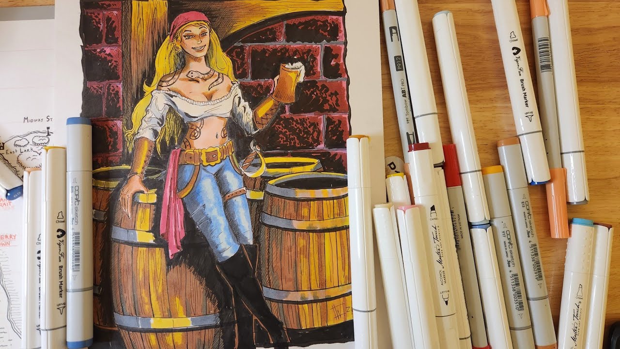 Relax with me as I finish coloring! Alcohol Markers - No music