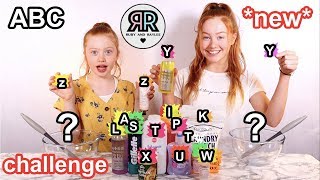 ABC Alphabetical Slime Challenge *Easter Edition | Sis vs Sis | Ruby and Raylee