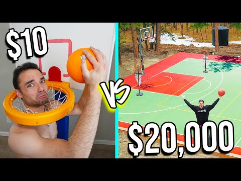 $10 VS $20,000 BASKETBALL COURTS! *Budget Challenge*