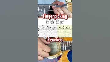 Basic fingerpicking practice! Simple acoustic guitar plucking pattern with chords C-G-Am-F