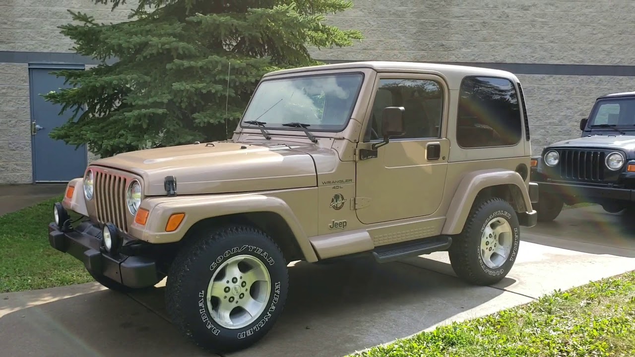 2000 Jeep Wrangler Sahara Tan Hard Top - YouTube