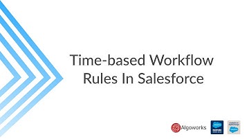 Ep 22 - Time-based Workflow Rules In Salesforce | Time Based Workflow | LSS By Algoworks