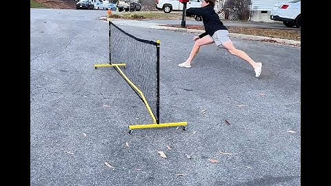 Fostoy Portable Pickleball Net with Wheels, Regulation Size 22 FT & Half Court 11 FT, 18-Ply PE Nets