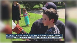 Boy donates to Arvada Fire District during birthday party screenshot 5