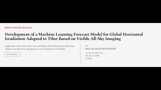 Development of a Machine Learning Forecast Model for Global Horizontal Irradiation Ad... | RTCL.TV