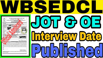 WBSEDCL INTERVIEW DATE PUBLISHED ।।OE & JOT Admitcard Published।।