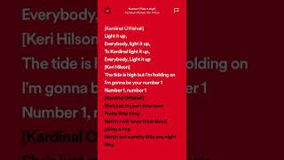 Kardinal Offishall/Keri Hillson - Numba 1 (Tide Is High) #hits #trending #spotifylyrics #viralhits