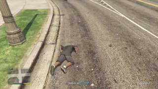 GTA 5 Franklin gets thrown thru windshield and into light pole