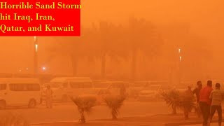 Terrifying sandstorm ⚠️ turns the day yellow in Iraq, Iran, Kuwait and Qatar  عاصفة رملية