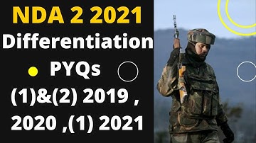 NDA Maths Previous Year Questions for 2 2021| Differentiation PYQs For NDA |NDA Math PYQs 2 2021|NDA