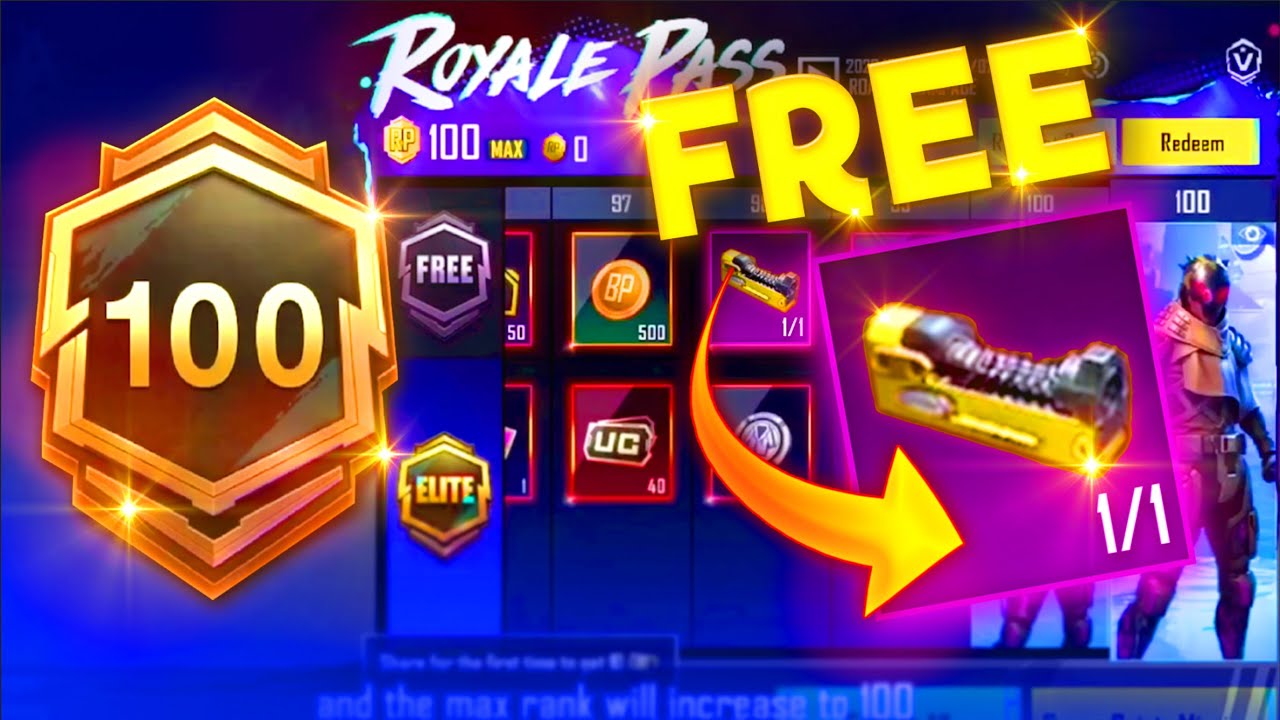 FREE MATERIALS from 100 RP Royale Pass (NEW) - YouTube