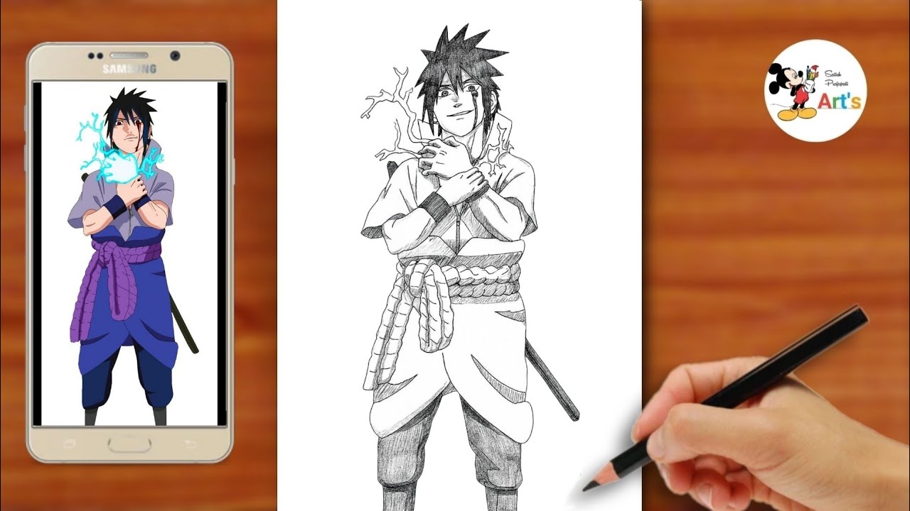 Sasuke Uchiha step-by-step drawing || Easy Naruto Art Toturiol || Draw Sasuke