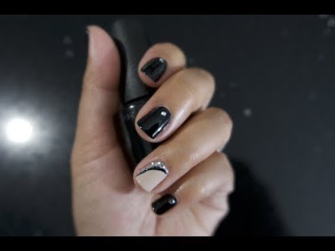 LOVING LIFE!! Super Easy and Elegant Black Nails with Rhinestones! Cute and Easy Nail Tutorial!