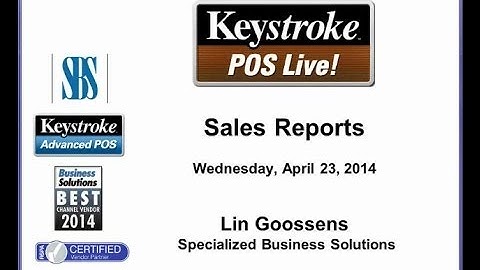 Keystroke Live! 04/23/14 - Sales Reports