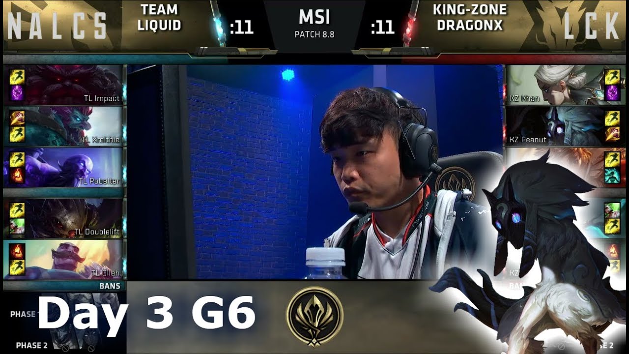 Team Liquid vs Kingzone DragonX | Day 3 LoL MSI 2018 Main Event Group Stage | TL vs KZ