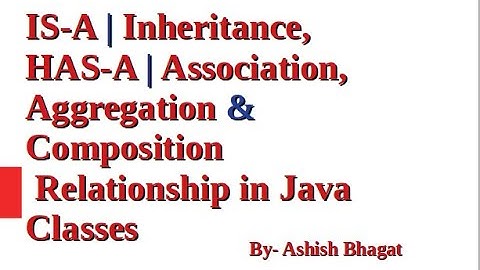 IS-A | Inheritance, HAS-A | Association, Aggregation & Composition Relationship in Classes Java #30