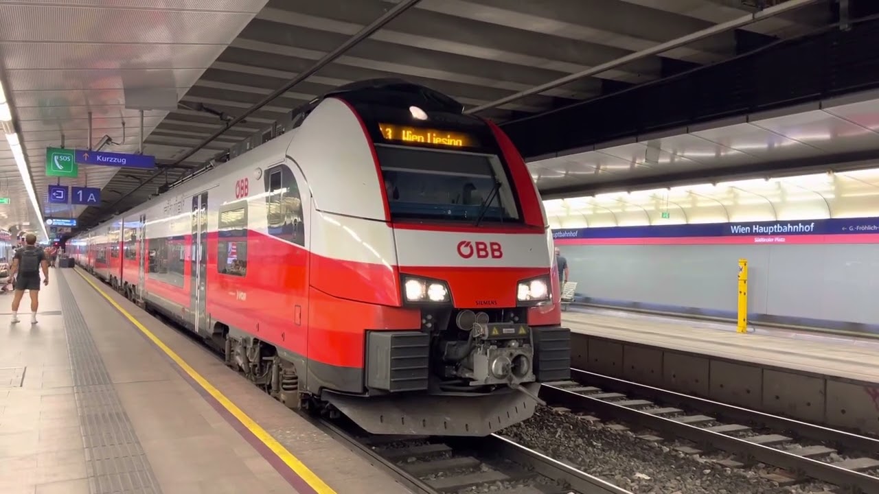 [4k] Wien Hauptbahnhof (underground) departing to Wien Liesing, Austria