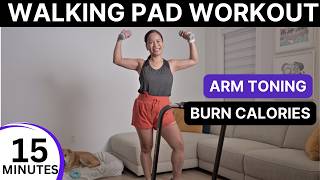 15-Min Full Body Walking Pad Routine with Weights