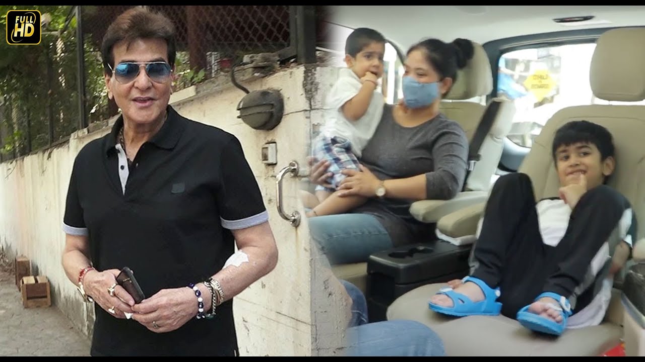 FOREVER YOUNG Jeetendra clicked with his cutie Grandson Ravie Kapoor & Laksshya outside clinic