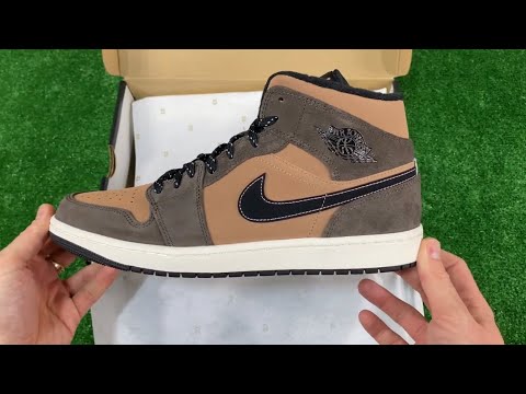 jordan 1 mid se dark chocolate on feet