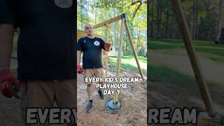 Part 7 of the playhouse build and we’re going BIG by adding swingsets to both sides!