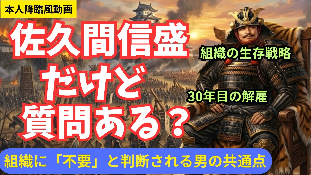 佐久間信盛だけど質問ある？失敗に学べ！なぜ筆頭家老が「報連相」不足で人生詰んだのか？【本人降臨風動画】