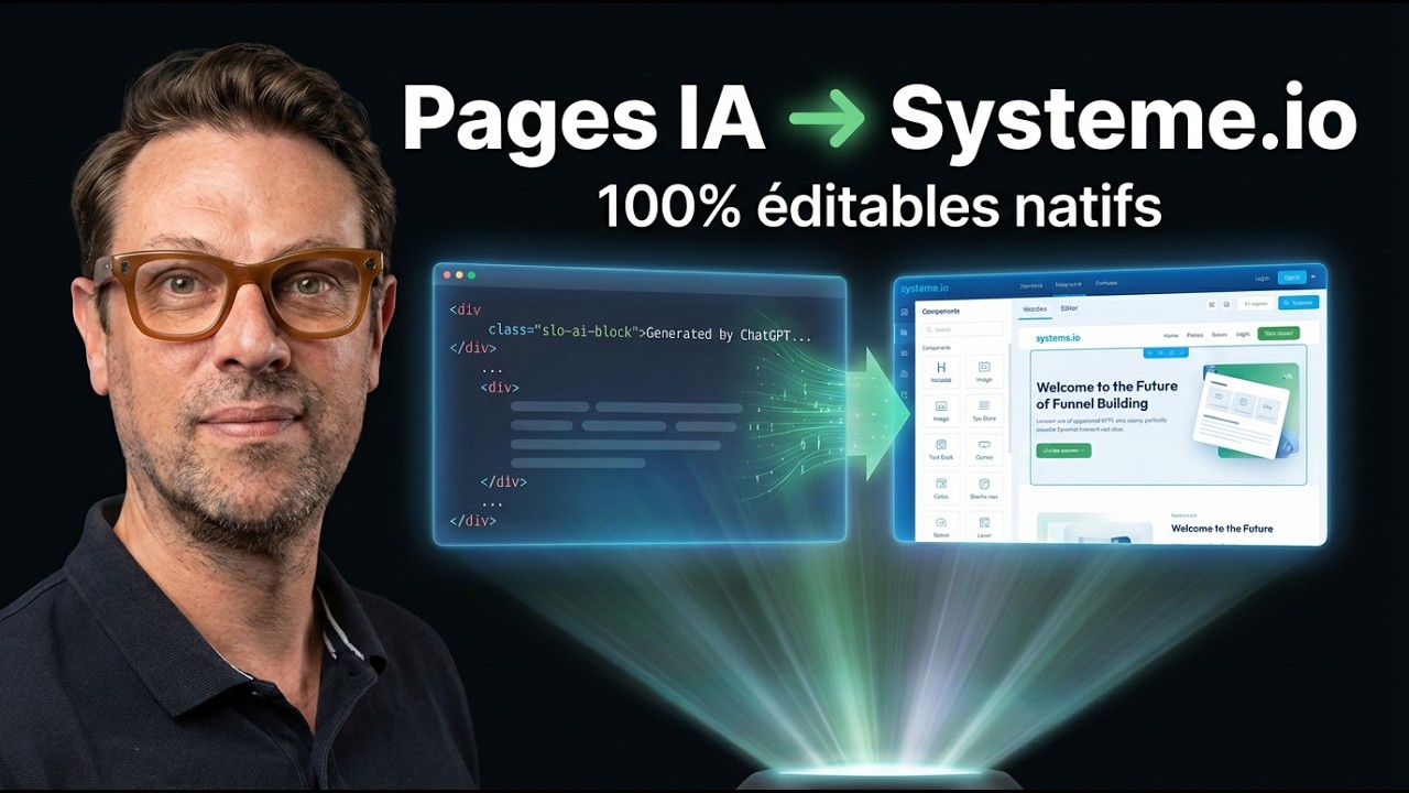 Mes pages générées par IA en blocs natifs éditables dans Systeme.io, c'est maintenant possible