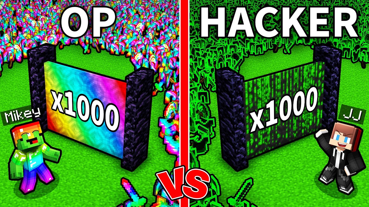 Mikey & JJ Minecraft: OP vs HACKER Multiplicator Battle (Maizen)