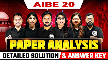 AIBE 20 Paper Analysis 🔥| AIBE Paper Solution | All India Bar Exam | AIBE 20 Answer Key Set A,B,C,D