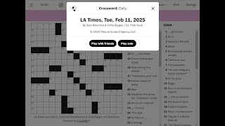 The Washington Post / LA Times Crossword 11/02/2025