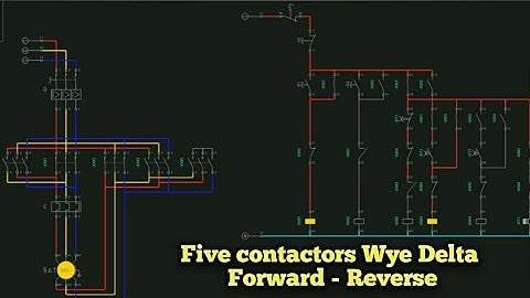 Five Contactors Wye Delta Forward Reverse using Simurelay