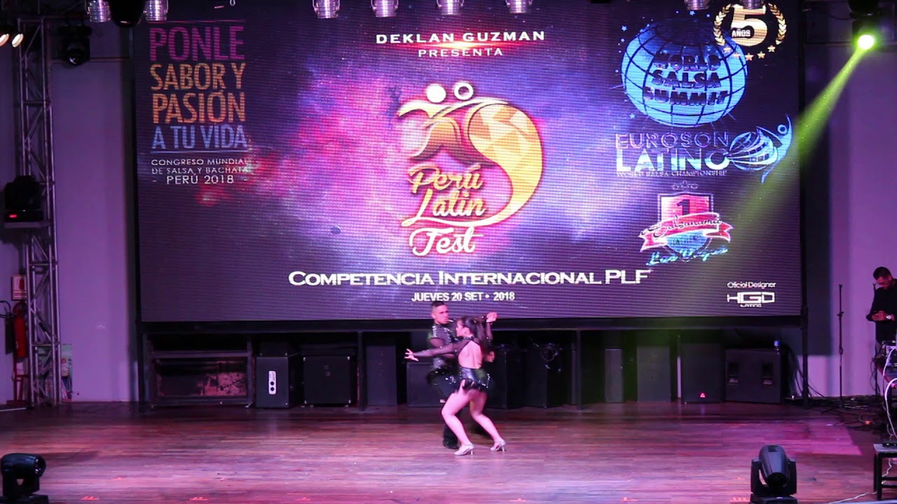 Valeria Barquero  & Andres Izquierdo -  Bachata Pro am - Campeones  Perú Latin Fest B  2018