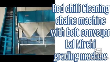 Red chilli Cleaning chalna machine with belt conveyor, Lal Mirchi grading machi☎️📱📞+91 94253 20160