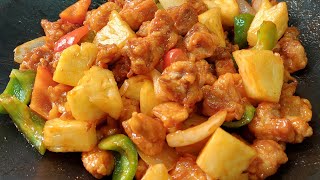 Hong Kong cuisine, recipe for pineapple chicken koloyuk, Hong Kong restaurant style @liyamenul