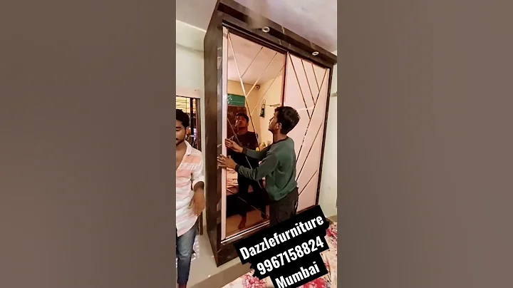 sliding wardrobe design geometric design #furniture #interior #Wardrobe #shorts #trending #youtube