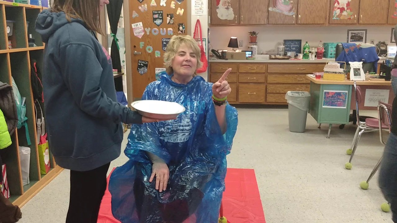 Teacher gets pied in the face/ last day of school YouTube