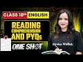 READING COMPREHENSION, INTEGRATED GRAMMAR &amp; PYQ Class 10 English | Complete One Shot in Pure English