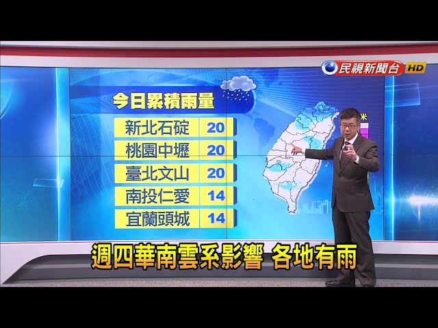 2024/03/07 週四華南雲系影響 各地有雨－民視新聞